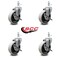 Service Caster 4 Inch Thermoplastic Wheel 5/16 Threaded Stem Caster Set with Brakes SCC, 4PK SCC-TS05S410-TPRS-SLB-5161815-4 - alternate 3